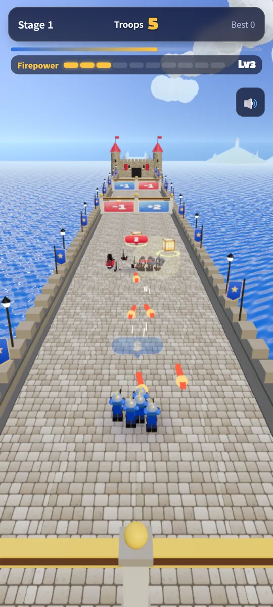Siege Rush: the army reaching the enemy castle